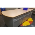 Millwork Blonde/Grey Island Counter Dual Side Cabinets & Drawers